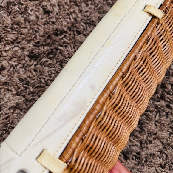 Michael Kors Wicker Clutch with Cream Trim - Picture 3 of 5